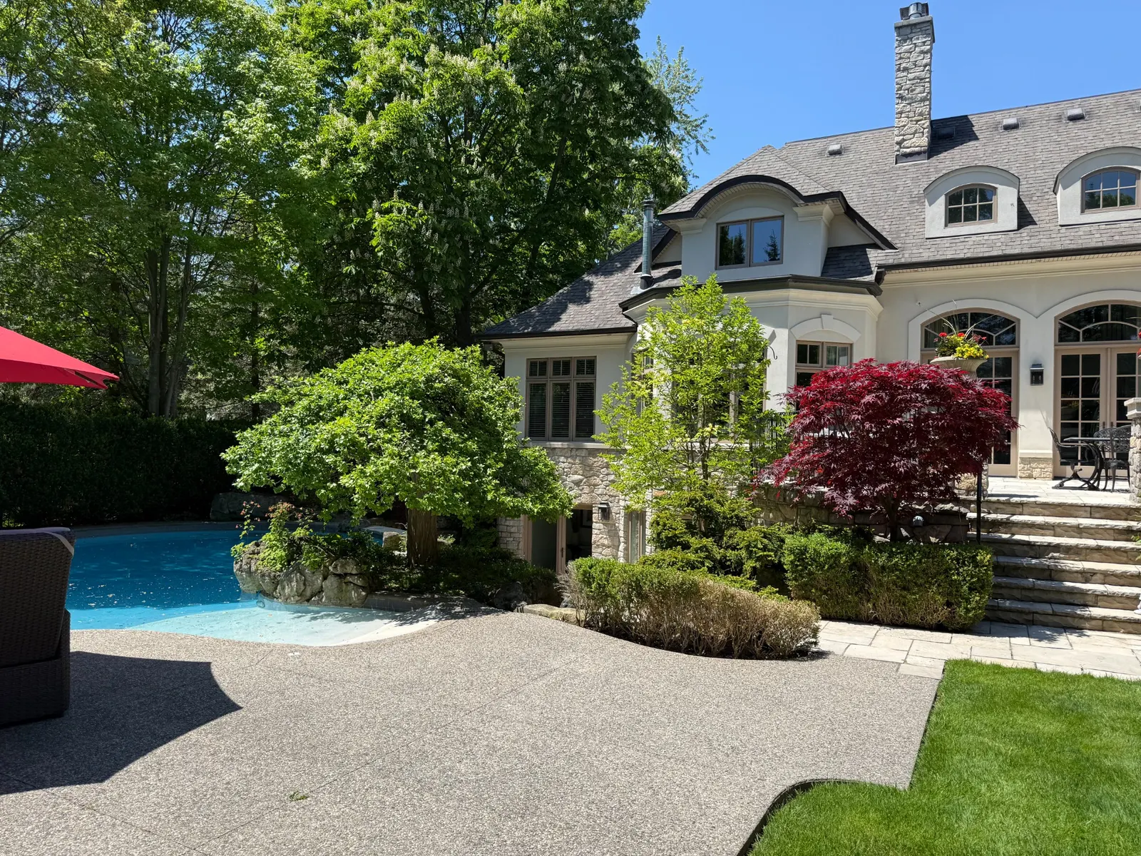 Rear home, pool, patio and garden